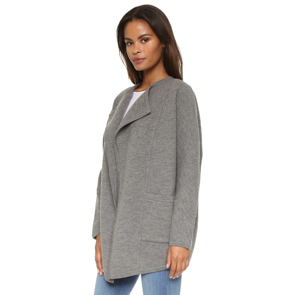 Madewell Heathered Grey Merino Wool Oversized Open Cardigan Sweater Jacket - Picture 9 of 9